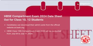 HBSE Compartment Exam 2024 Date Sheet Out for Class 10, 12; Check Schedule Here